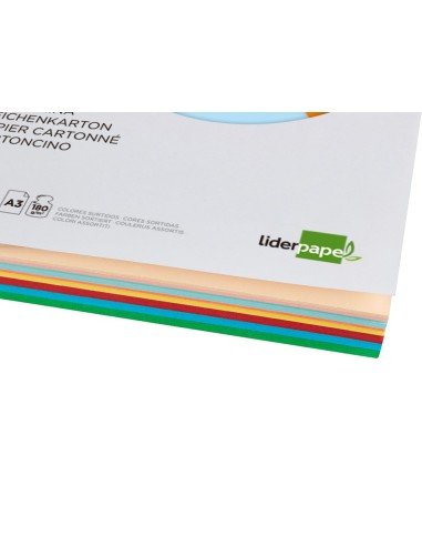 CARTULINA LIDERPAPEL A3 180G/M2 10 COLORES SURTIDOS PAQUETE 100 HOJAS CARTULINA LIDERPAPEL A3 180G/M2 10 COLORES SURTIDOS PAQUETE 100 HOJAS