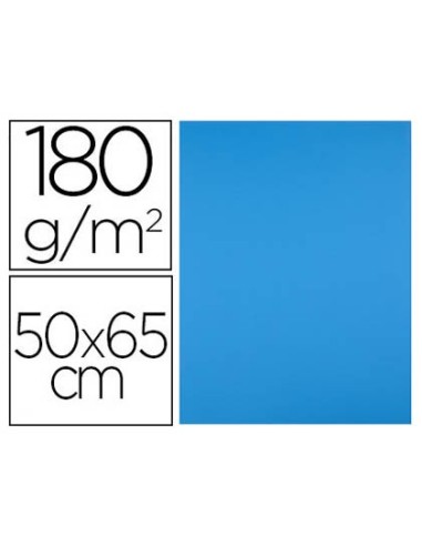 CARTULINA LIDERPAPEL 50X65 CM 180G/M2 AZUL PAQUETE DE 25