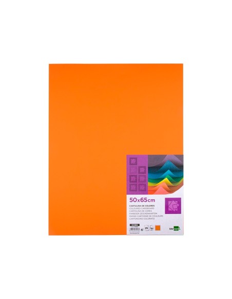 CARTULINA LIDERPAPEL 50X65 CM 180G/M2 NARANJA FUERTE PAQUETE DE 25