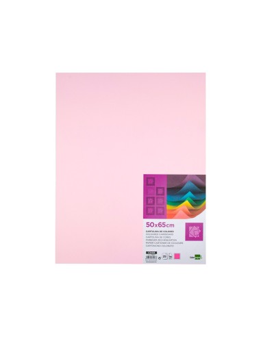 CARTULINA LIDERPAPEL 50X65 CM 180G/M2 ROSA PAQUETE DE 25