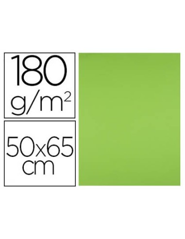 CARTULINA LIDERPAPEL 50X65 CM 180G/M2 VERDE HIERBA PAQUETE DE 25