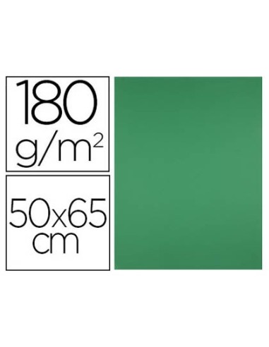 CARTULINA LIDERPAPEL 50X65 CM 180G/M2 VERDE NAVIDAD PAQUETE DE 25