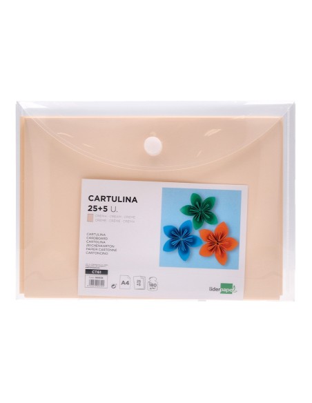 CARTULINA  A4 180G/M2 CREMA PQ.DE 25+5H.