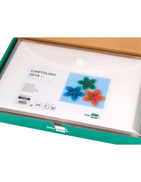 CARTULINA  A4 180G/M2 BL.PAQUETE 25+5H.
