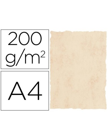 PAPEL PERGAMINO DIN A4 200 GR COLOR MARMOL BEIGE PAQUETE DE 25 HOJAS