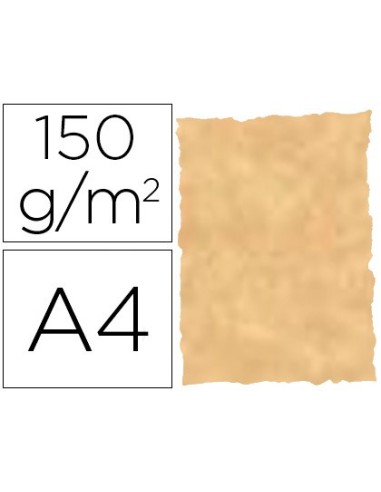 PAPEL PERGAMINO A4 TROQUELADO 150 GR COL.PARCHMENT OCRE PAQUETE 25 H.