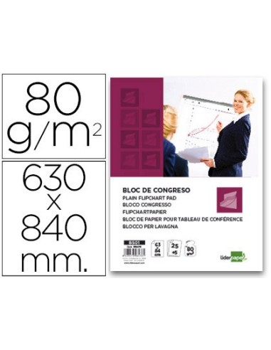 BLOC CONGRESO LIDERPAPEL 63X84MM 25H.