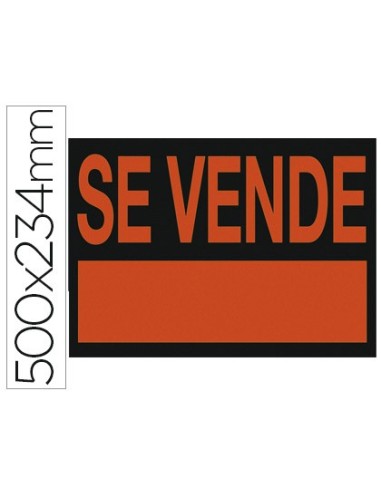 CARTEL PLASTICO "SE VENDE" ROJO FLUOR 500X234 MM