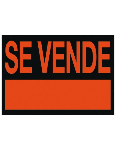 CARTEL PLASTICO SE VENDE ROJO FLUOR 700X500 MM