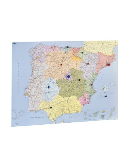MAPA MURAL FAIBO ESPAÑA PORTUGAL AUTONOMICO 98X134 CM