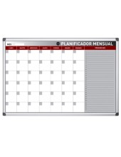 PLANNING MAGNETICO BI-OFFICE MENSUAL LACADO AL.ROTULABLE 60X45 CM