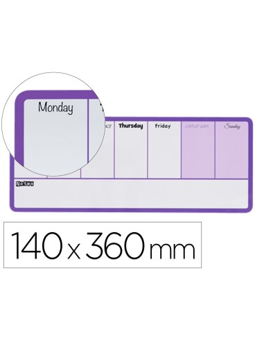 PLANIFICADOR SEMANAL NOBO MAGNETICO VIO.140X360MM