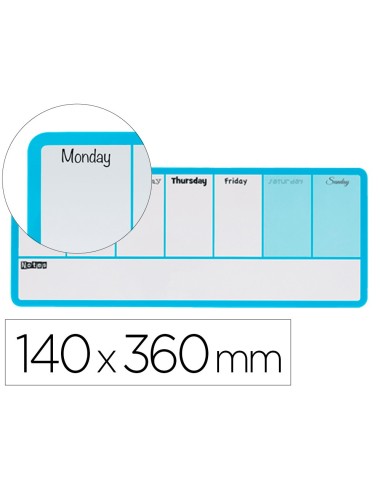 PLANIFICADOR SEMANAL NOBO MAGNETICO AZ. 140X360MM