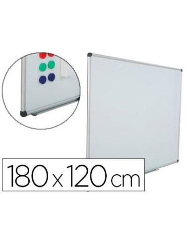 PIZARRA BLANCA VIT.MAGNETICO MARCO AL. CANTO PVC 180X120 CM C/BANDEJA