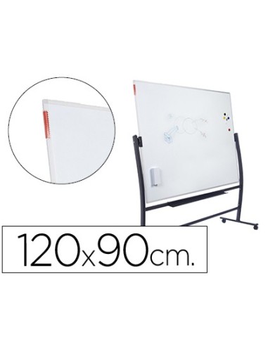 PIZARRA BLANCA VITRIFICADA MAGNETICA VOLTEABLE DOBLE CARA 90X120CM