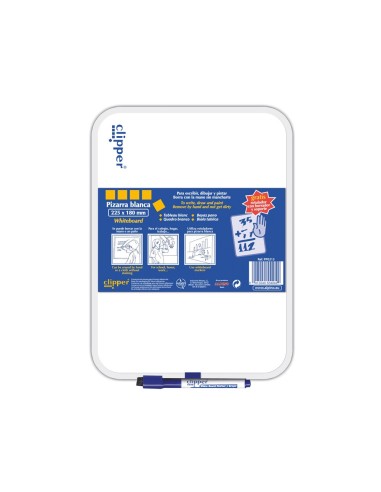 PIZARRA BLANCA CLIPPER PEQUEÑA18X26 CM C/ROTULADOR**23801005