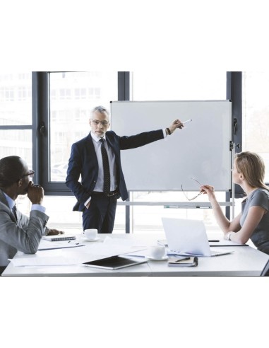 PIZARRA BLANCA Q-CON.DOBLE CARA MELAMINA MARCO AL.120X90 CM GIRATORIA PIZARRA BLANCA Q-CON.DOBLE CARA MELAMINA MARCO AL.120X90 CM GIRATORIA