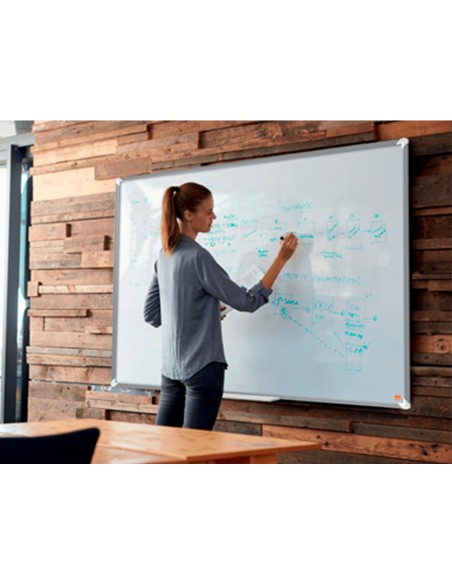 PIZARRA BL.NOBO COMP.PLUS ACERO VITRIF.PANORAMICO 55" MAG.1220X690MM