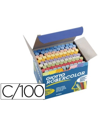 TIZA COLOR ANTIPOLVO ROBERCOLOR CAJA 100 UDS.