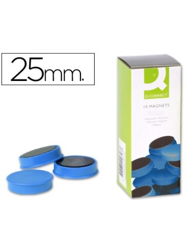 IMANES SUJECION Q-CON.IDEAL PIZARRAS MAGNETICAS25 MM AZUL CAJA 10 IMA