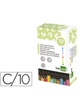 TIZA COLOR ANTIPOLVO LIDERPAPEL CAJA 10 UDS.COLORES SURTIDOS TZ07