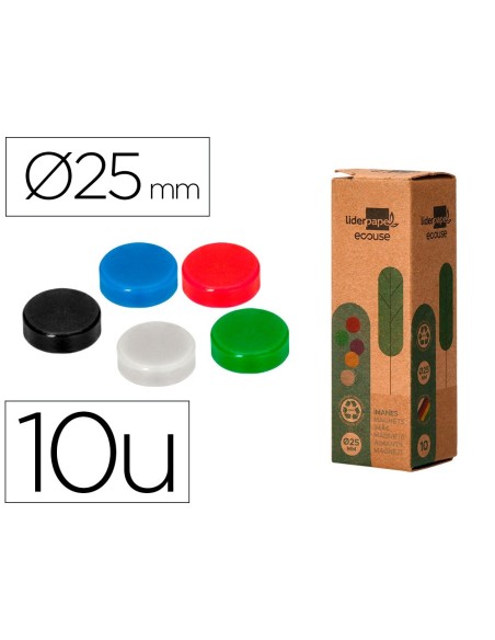 IMANES SUJECION ECOUSE PP RECICLA PIZARRA MAGNETICA 25MM CAJA 10 UD. IMANES SUJECION ECOUSE PP RECICLA PIZARRA MAGNETICA 25MM CAJA 10 UD.