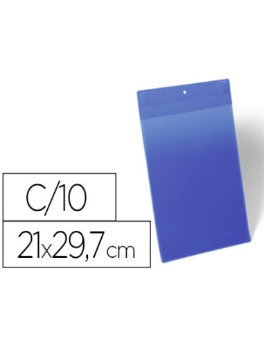 FUNDA DURABLE MAGNETICA 210X297MM.PLASTICO AZ.VENTANA TPTE.PACK 10UD.