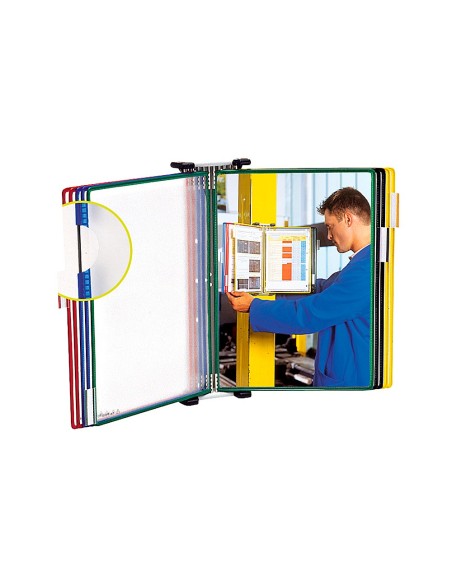 PORTACATALOGO PARED METALICO TARIFOLD 10 FUNDAS DIN-A4 COL.SURT.