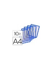 FUNDA TARIFOLD PVC PIVOTES A4 AZUL PACK DE 10 UNIDADES 2