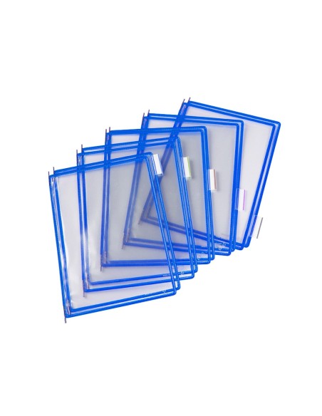 FUNDA TARIFOLD PVC PIVOTES A4 AZUL PACK DE 10 UNIDADES