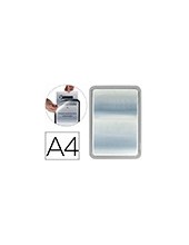 MARCO PORTA ANUNCIOS  MAGNETO A4 ADHESIVO REMOV.COL.GRIS PACK 2 U. 2