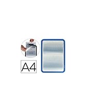 MARCO PORTA ANUNCIOS  MAGNETO A4 ADHESIVO REMOV.COL.AZ.PACK 2 U. 2