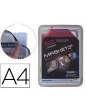 MARCO PORTA ANUNCIOS  MAGNETO A4 4 BANDAS MAGNET.COL.PLATA PACK 2 U.