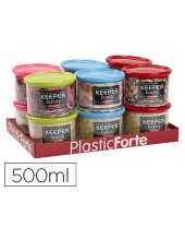 BOTE MULTIUSOS PLASTICO 500 ML T.DE 110X110X80 MM