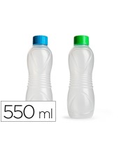 BOTELLA PLASTICFORTE SPORT 100% TAPON ROSCA 550 ML 70X70X210MM