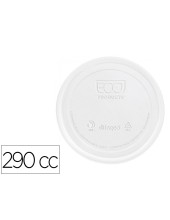 TAPA PLAST.BIODEGRADABLE VASO 290 CC PQ.DE 100 UD.