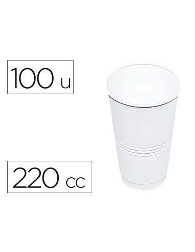 VASO PLAST.BL.220 CC PQ.DE 100 UD.