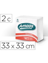 SERVILLETA CELULOSA AMOOS 33X33 CM 2 CAPAS PAQUETE 100 UDS.T622004