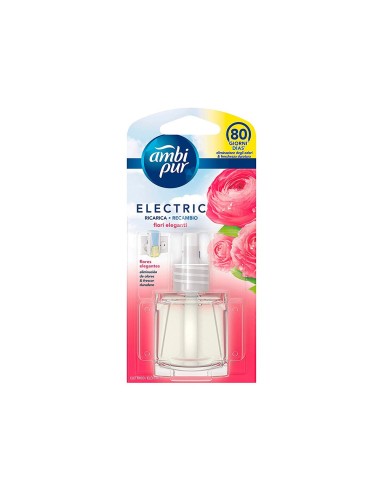 AMBIENTADOR AMBIPUR ELECTRICO FLORES ELEGANTES RECAMBIO 21,5ML.