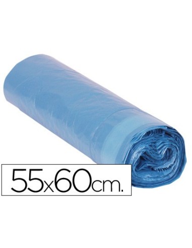 BOLSA BASURA MESAC-20 AZUL CIERRA FACIL 55X60 GALGA 120 ROLLO 20 UDS.