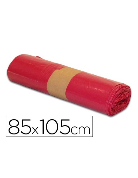 BOLSA BASURA INDUSTRIAL ROJA 85X105CM GALGA 110 ROLLO DE 10 UNIDADES BOLSA BASURA INDUSTRIAL ROJA 85X105CM GALGA 110 ROLLO DE 10 UNIDADES