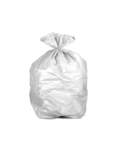 BOLSA BASURA DOMESTICA BLANCA AUTOCIERRE 55 X 60 CM ROLLO 15 BOLSAS