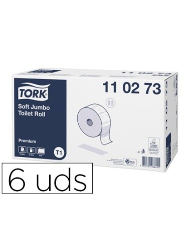 PAPEL HIGIENICO TORK JUMBO SUAVE 2 CAPAS 360 MT T1 PAQUETE 6 ROLLOS