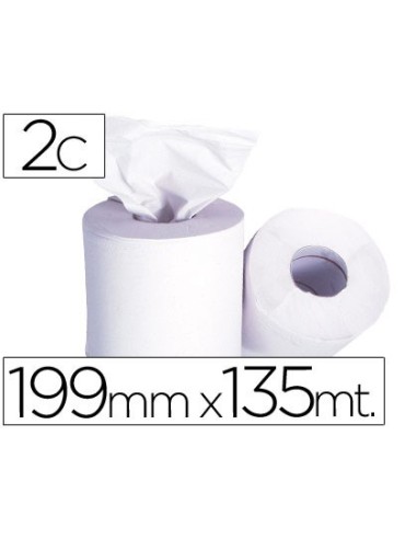 PAPEL SECAMANOS 2 CAPAS 199 MM X 135 MT MANDRIL 76 MMDIAMETRO 197 MM