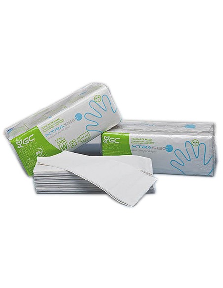 TOALLA PAPEL MANO ENGARZADA ECOLOGICA 22,5X31 PAQUETE 144 UND