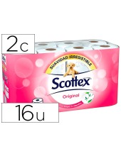 PAPEL HIGIENICO SCOTTEX ORIGINAL PACK 12+4 ROLLOS