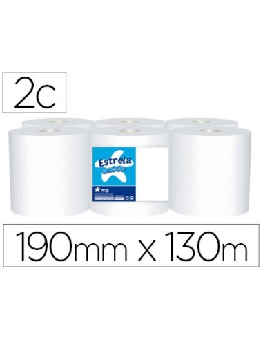 PAPEL SECAMANOS AMOOS 2 CAPAS 190 MM X 130 MT PAQ.6 ROLLOS J621316