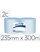 PAPEL SECAMANOS IND.AMOOS 2 CAPAS 235MM.X 300 MT AZ. 2 ROLLOS J613001