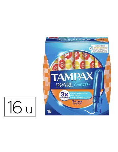 TAMPON TAMPAX PEARL COMPAK SUPER PLUS CAJA 16 UD.