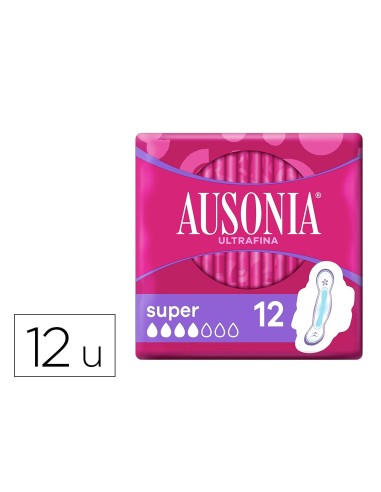 COMPRESA AUSONIA ULTRAFINA SUPER ALAS CAJA 12 UD.